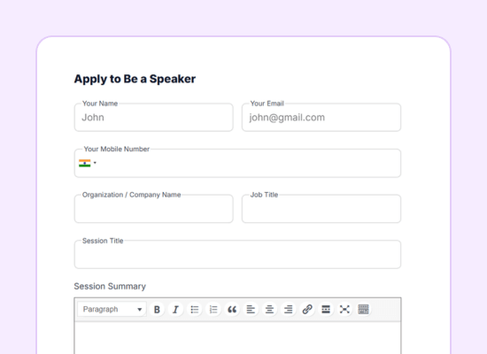 Apply for Speaker Form