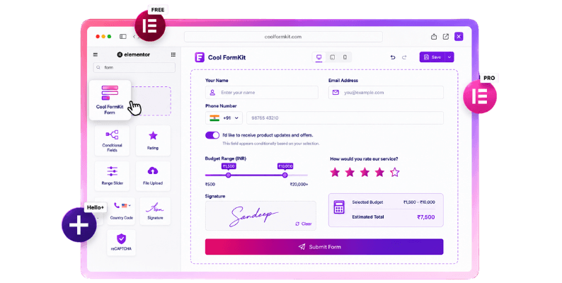 Elementor form addon