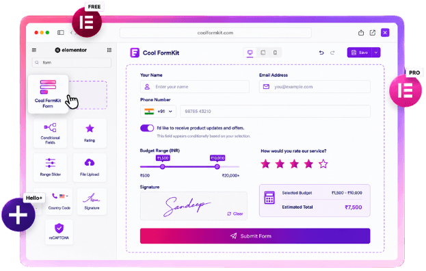 Elementor form extender